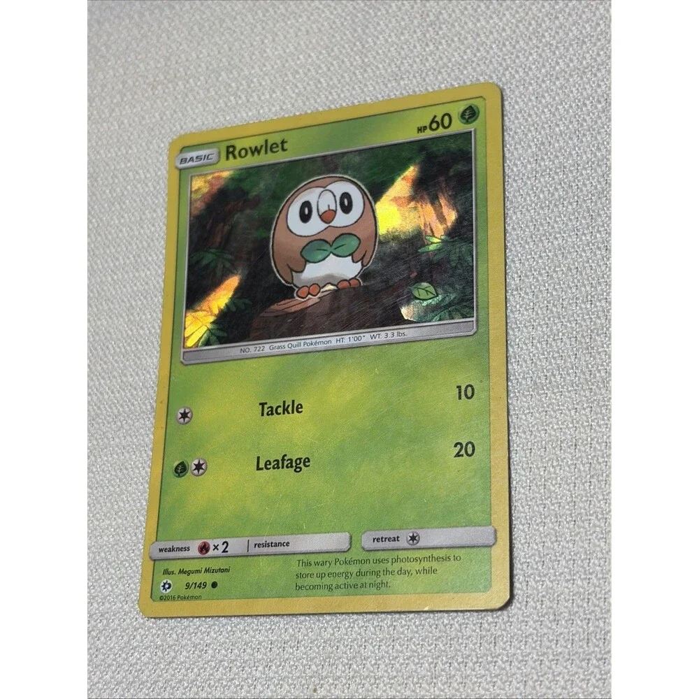 Rowlet 001/012 McDonald's 2017 Holo Pokémon Card NM in Sleeve